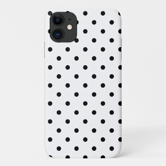 Funda De Case-Mate Para iPhone Puntos de polka negros y blancos (Reverso)