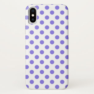 Funda Para iPhone X Puntos de polka periwinkle