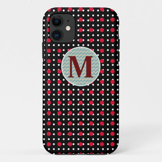 Funda De Case-Mate Para iPhone puntos de polka personalizados (Reverso)