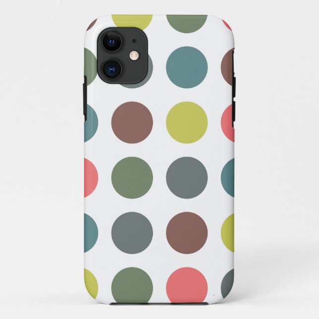 Funda De Case-Mate Para iPhone puntos de polka retro (Reverso)