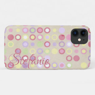 Funda Para iPhone 11 Puntos de polka retro (beige)
