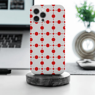 Funda Para iPhone 15 Pro Max Puntos de Polka Rojo, Patrón de Punto de Polka, Pu