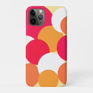 Funda Para iPhone 11 Pro Puntos de polka rosa, Naranja y amarillo