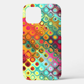 Funda Para iPhone 12 Puntos del arcoiris líquido rojo Resumen Patrón Fu