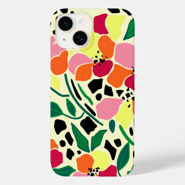 Funda De Case-Mate Para iPhone Puntos del jardín tropical (Reverso )