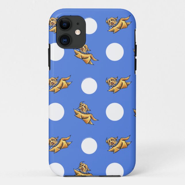 Funda De Case-Mate Para iPhone Puntos del Polka Azul de La Habana (Reverso)
