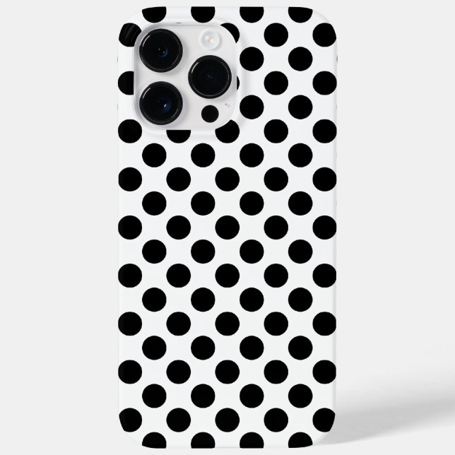 Funda De Case-Mate Para iPhone Puntos del Polka Negro (Reverso)