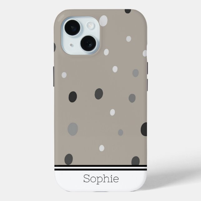 Funda De Case-Mate Para iPhone Puntos en Personalizado beige (Reverso )