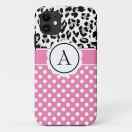 Funda Para iPhone 11 Puntos femeninos y estampado de animales con monog