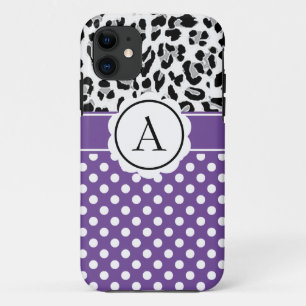 Funda Para iPhone 11 Puntos femeninos y estampado de animales monograma