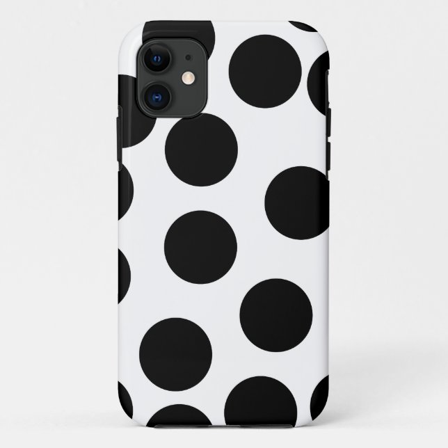 Funda De Case-Mate Para iPhone Puntos grandes. Modelo blanco y negro (Reverso)