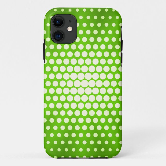 Funda De Case-Mate Para iPhone Puntos Lime Green Polka (Reverso)