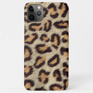 Funda Para iPhone 11 Pro Max Puntos marrones piel de leopardo de peluche falso