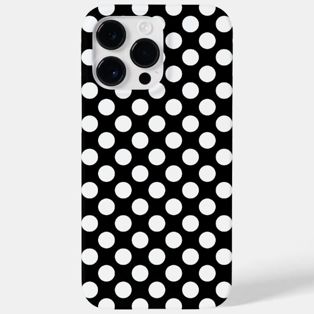Funda De Case-Mate Para iPhone Puntos negros blancos personalizables (Reverso)