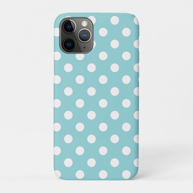 Funda De Case-Mate Para iPhone Puntos Polka Verde Turquesa Blanco & Verde (Reverso)