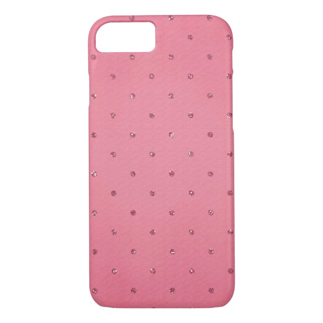 Funda De Case-Mate Para iPhone Puntos Purpurinas rosados (Reverso)