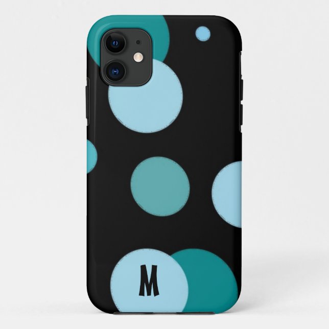 Funda De Case-Mate Para iPhone Puntos Retro con Inicial (Reverso)