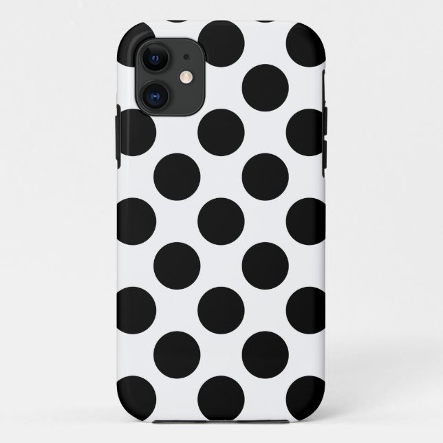 Funda De Case-Mate Para iPhone Puntos sin fisuras patrón negro + la espalda (Reverso)