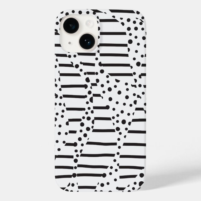 Funda De Case-Mate Para iPhone Puntos y bandas 2 en blanco y negro (Reverso )