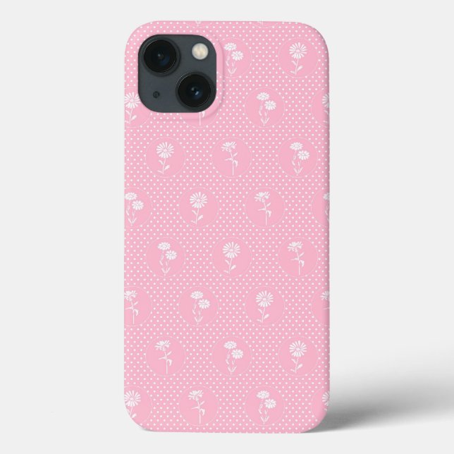 Funda De Case-Mate Para iPhone Puntos y flores (Reverso)
