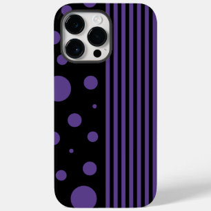 Funda Para iPhone 14 Pro Max De Case-Mate Puntos y rayas en morado y negro