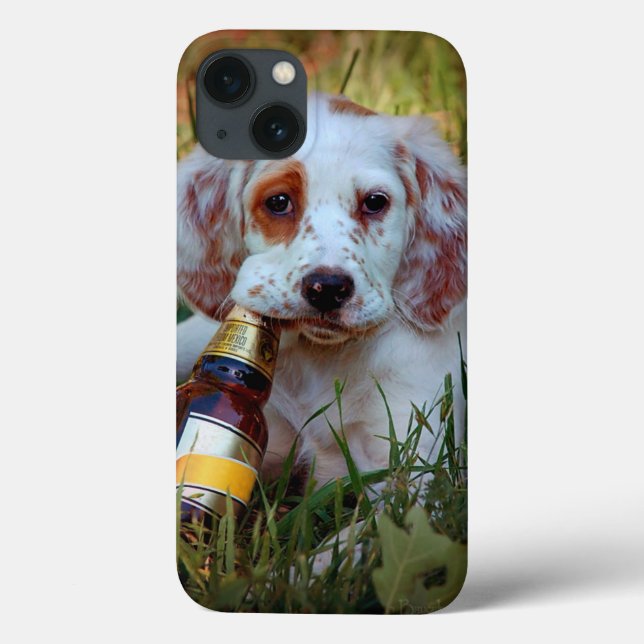 Funda De Case-Mate Para iPhone Puppy With Beer Bottle (Reverso)