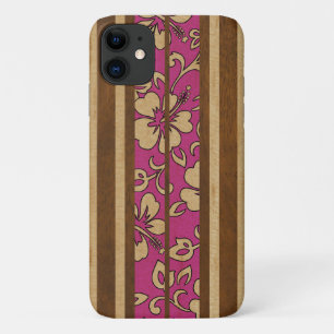 Funda Para iPhone 11 Pupukea Vintage Hawaiana Faux Wood Surfboard