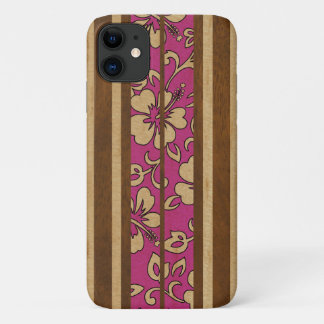 Funda Para iPhone 11 Pupukea Vintage Hawaiana Faux Wood Surfboard