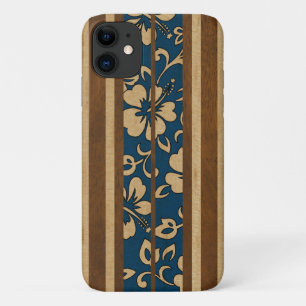 Funda Para iPhone 11 Pupukea Vintage Hawaiano Faux Wood Surfboard