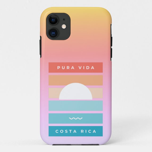 Funda De Case-Mate Para iPhone Pura Vida Costa Rica Beach Sunset (Reverso)