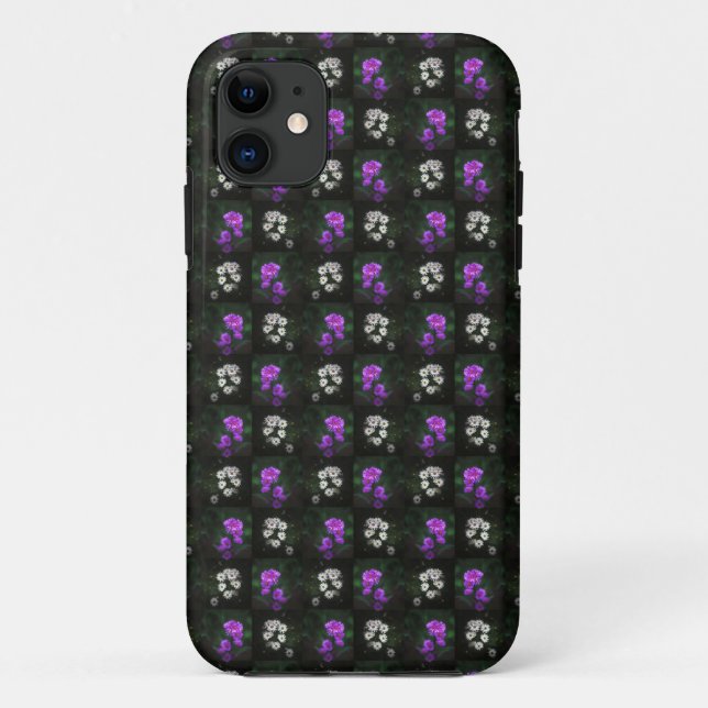 Funda De Case-Mate Para iPhone Purple and White Floral (Reverso)