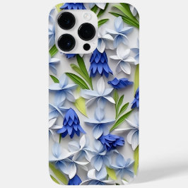 FUNDA PARA iPhone 14 PRO MAX DE Case-Mate PURPLE BLUE WHITE PAPEL 3-D PAPER LOOK BLUEBELLS