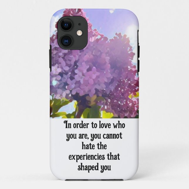 Funda De Case-Mate Para iPhone purple Floral photo bouquet inspirational phrase (Reverso)
