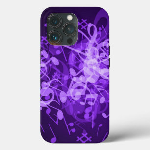 Funda Para iPhone 13 Pro Purple Glow Music Notes
