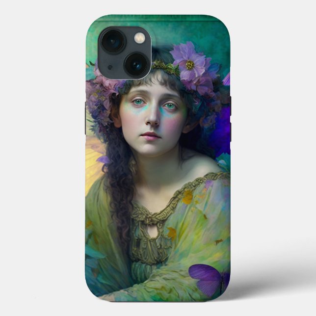 Funda De Case-Mate Para iPhone Purple Green Fairy Fantasy Art (Reverso )