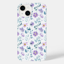 Funda Para iPhone 14 De Case-Mate Purple Green Watercolor Wildflower