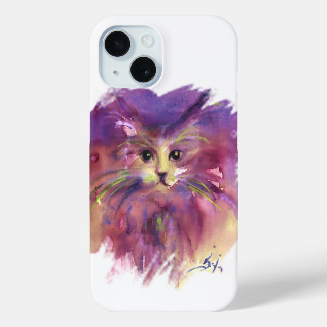 Funda De Case-Mate Para iPhone PURPLE KITTEN,KITTY CAT RETRAT,Blanco (Reverso )