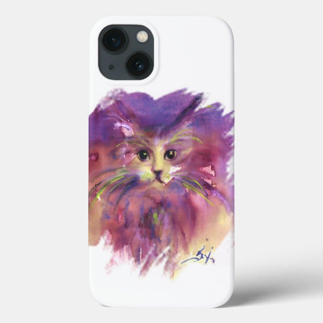 Funda De Case-Mate Para iPhone PURPLE KITTEN,KITTY CAT RETRAT,Blanco (Reverso)