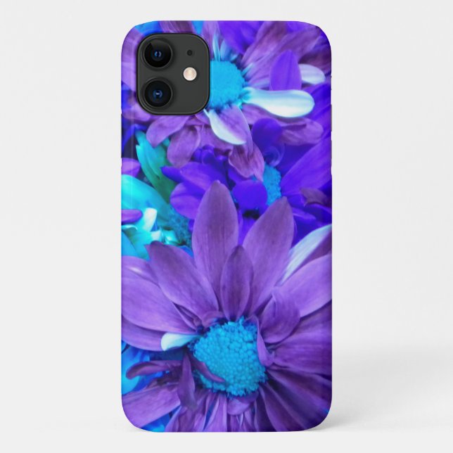 Funda De Case-Mate Para iPhone Purple N Turquoise Bouquet (Reverso)