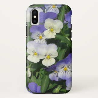 Funda Para iPhone XS Purple Pansies Garden Floral