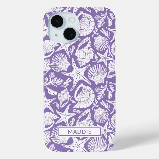 Funda De Case-Mate Para iPhone Purple Shells Personalized (Reverso )