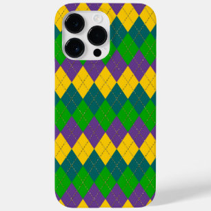 FUNDA PARA iPhone 14 PRO MAX DE Case-Mate PURPLE VERDE ORO MARDI GRAS PATRONES DE DIAMANTES