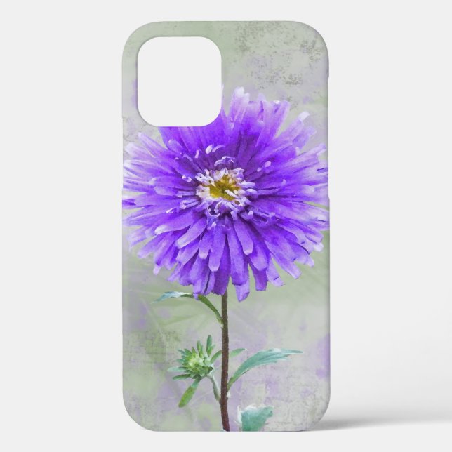 Funda De Case-Mate Para iPhone Purple Watercolor Dahlia (Reverso )
