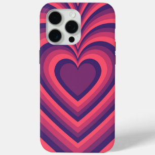 Funda Para iPhone 15 Pro Max Púrpura Coral Rojo Hipnótico Patrón de amor cardía