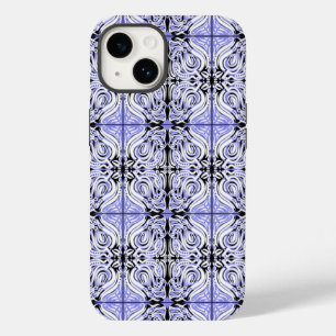 Funda Para iPhone 14 De Case-Mate Púrpura curva blanca negra abstracta patrón de rep