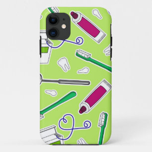 Funda Para iPhone 11 Púrpura del verde del amor del dentista lindo/del
