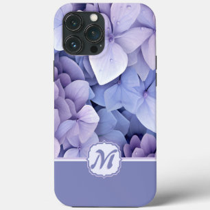 Funda Para iPhone 13 Pro Max Púrpura Lilac Bonito Hydrangea Monograma
