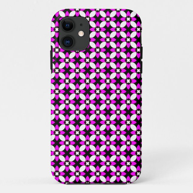 Funda De Case-Mate Para iPhone Púrpura magenta y negro (Reverso)