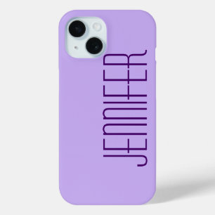 Funda Para iPhone 15 Púrpura, Minimalista, Nombre Jumbo