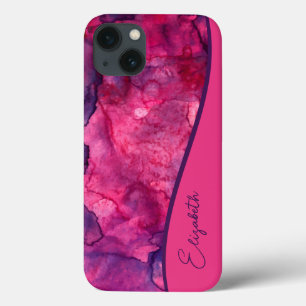 Funda Para iPhone 13 Púrpura morado rosa personalizado